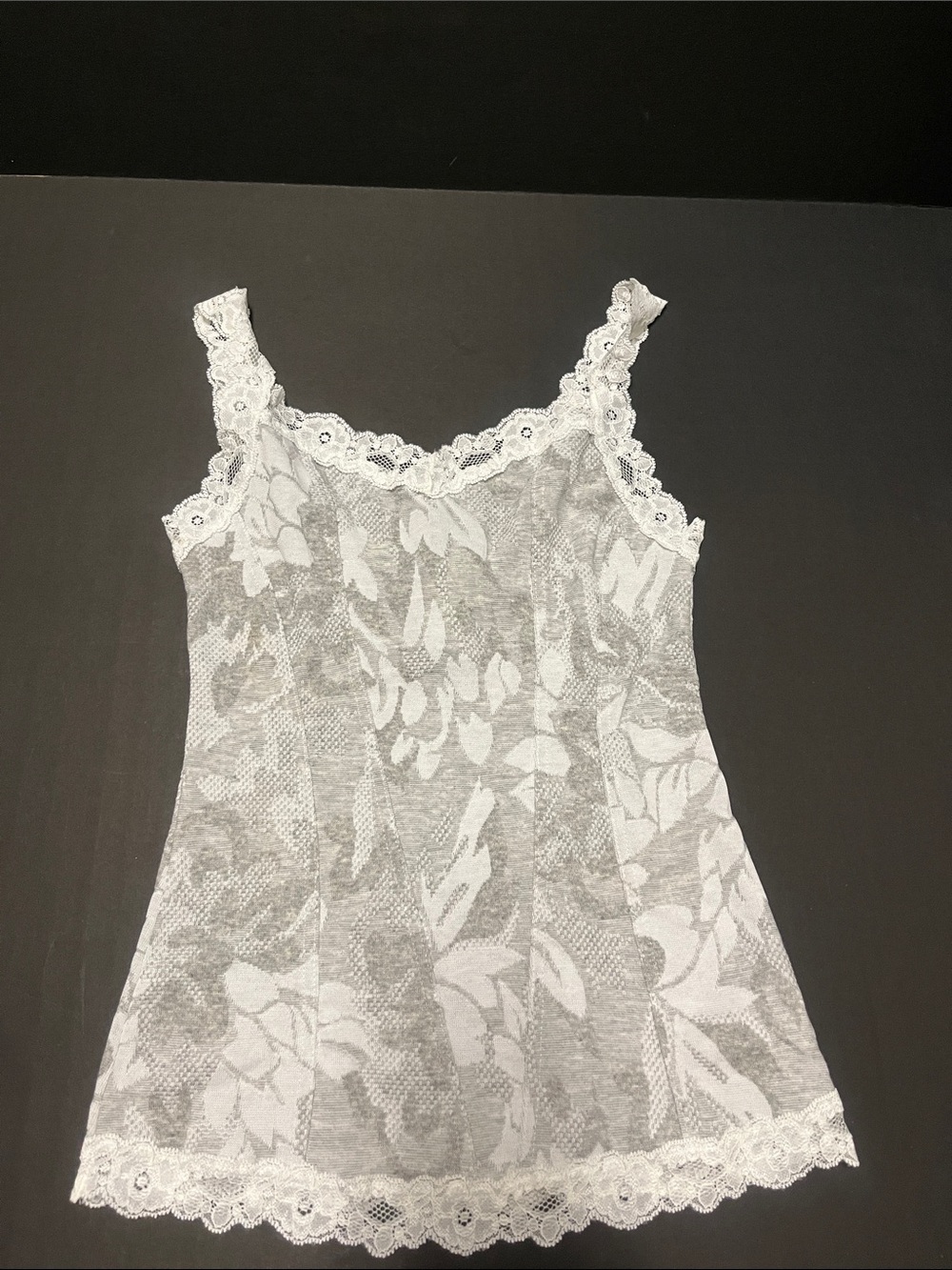 White House Black Market White Grey tank  Top Sz XXS
